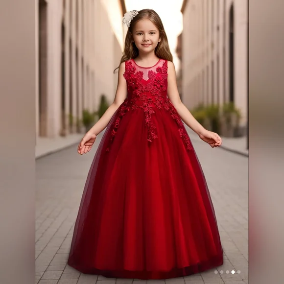 Red Princess Dress with Crown